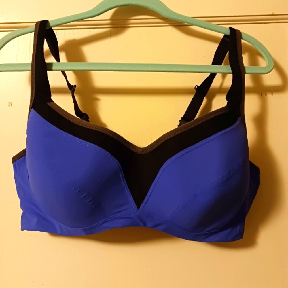 Blue and Black Sports Bra
